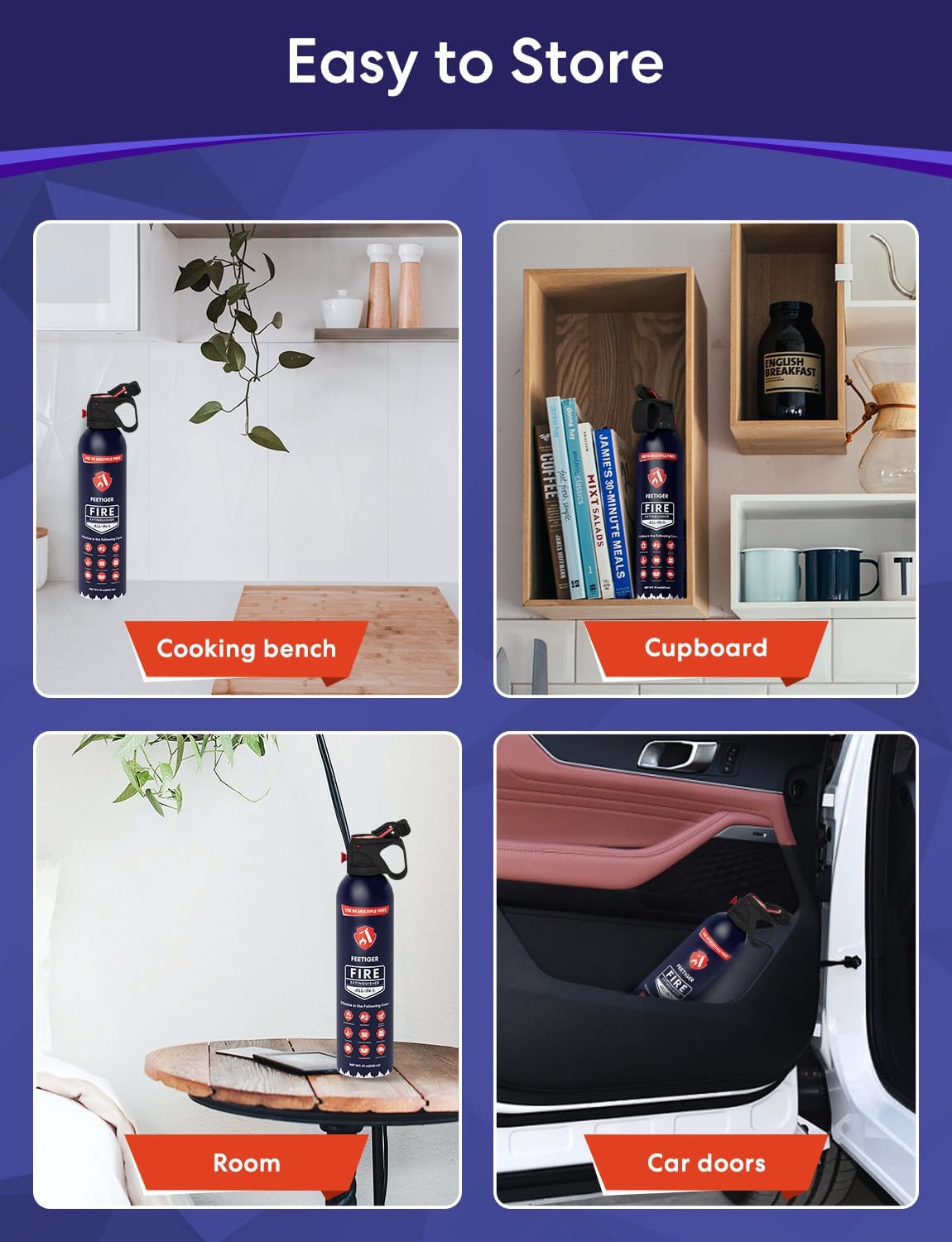 Fire Extinguisher Spray for Home, Kitchen, Car, Garage, 2-Pack R3621