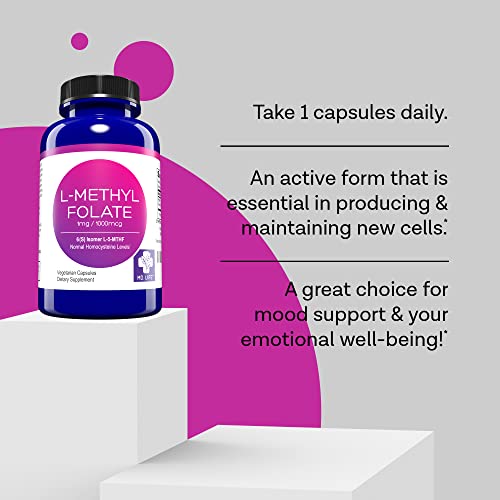 L Methylfolate 1mg Supplement, 120 Capsules A9070