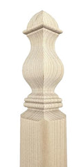 Square on Square Corner Guard Both Ends Turned - 48" Tall x 1 1/2" Wide with 90-Degree Notch - Unfinished Oak Wood Corner Protectors for Walls (1 Guard)