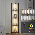 FENLO Fancy - LED Display Shelf with Dimmable Lights, LED Shelf Floor Lamps for Living Room, Sturdy Corner Shelf Curio Cabinet Display, Tall Floor Lamps with Shelves