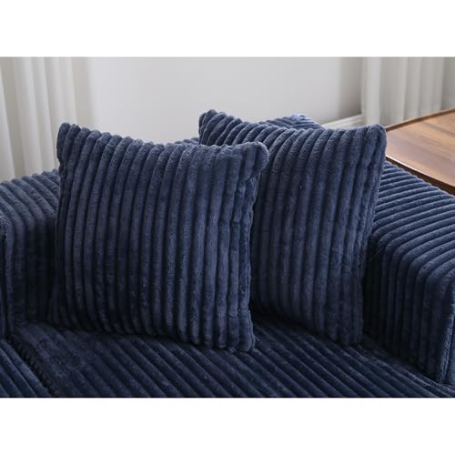 Modular Sectional Couch, Corduroy Striped Fabric Floor Sofa with Chaise Lounge V94005