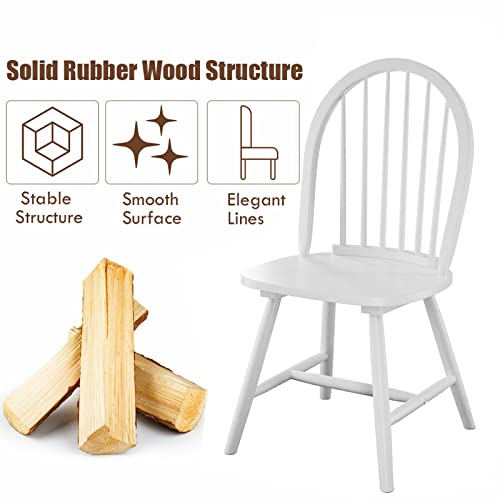 Dining Chairs Set of 2, Wood Spindle Back, Black T836791