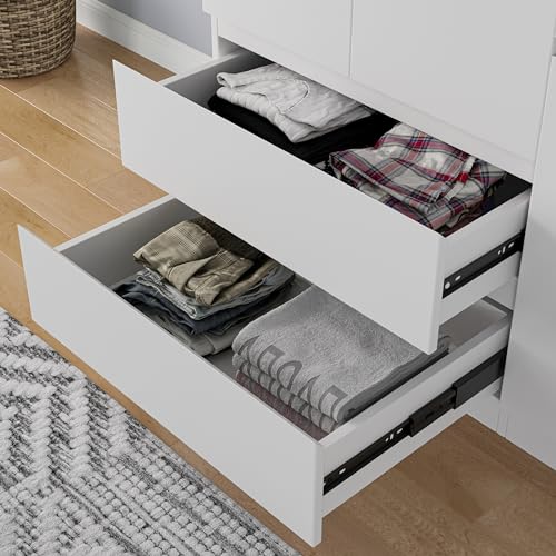 White Wardrobe Closet with Drawers and Doors U924913