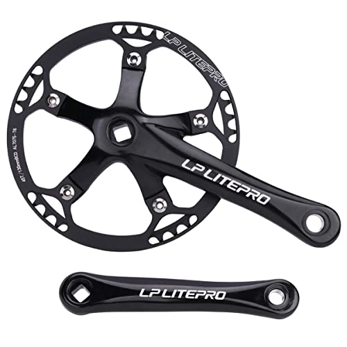 170mm Folding Road Bicycle Crank Arm Set 130 Bike Square Taper Crankset 45/47/53/56/58T Single Speed Chainring for 6-10 Speed