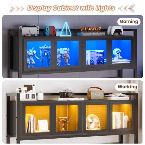 L Shaped Gaming Desk with Drawers and Storage Shelves J4846
