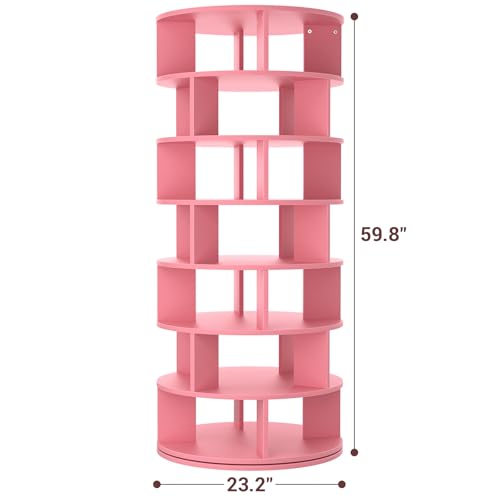 7-Tier Rotating Shoe Rack Tower for Closet, White O47680