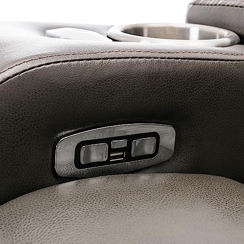 PU Leather Power Recliner Chair with Hidden Arm Storage, Swivel Tray, USB and LED for Living Room N162