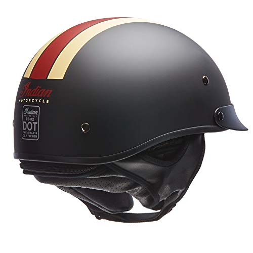Retro Racing Stripe Half Helmet, Black R417
