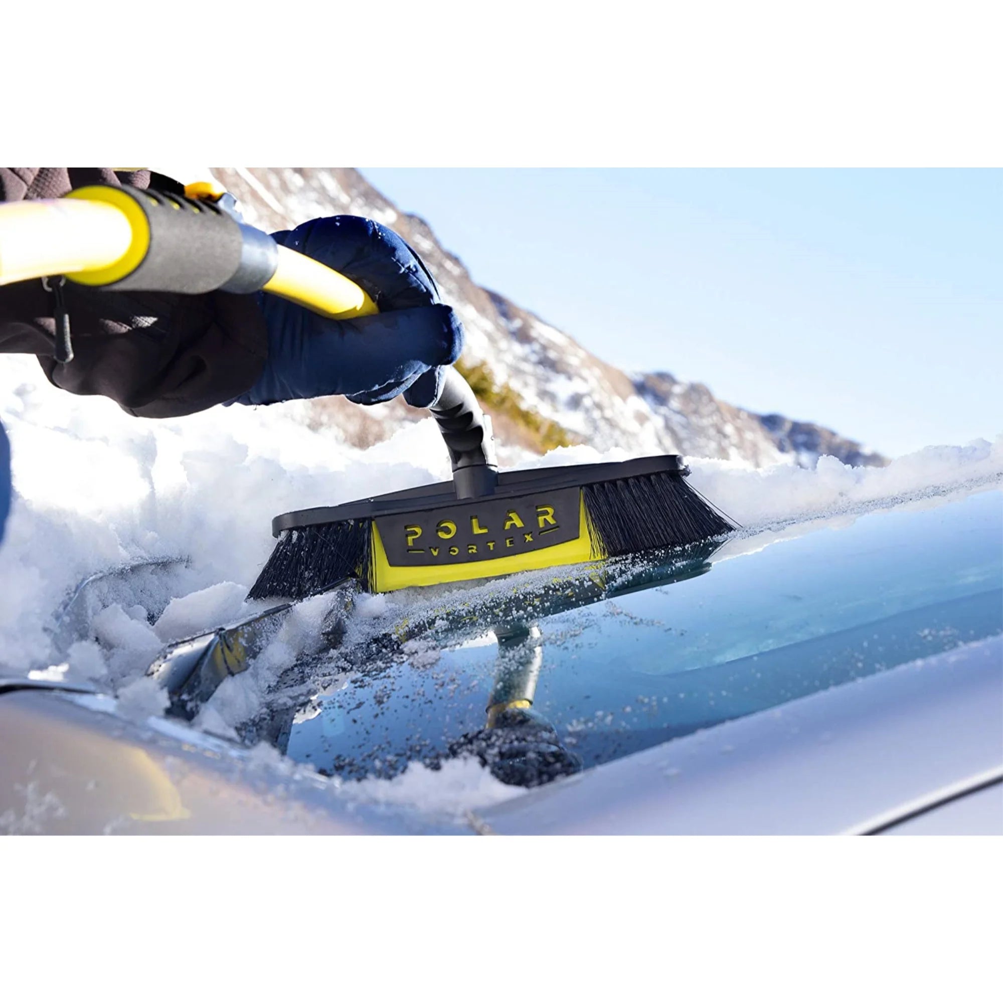 Snow Broom and Scraper Black/Yellow O677