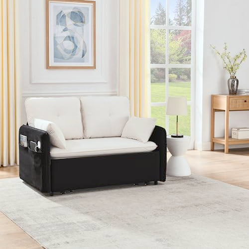 Convertible Sofa Bed Velvet Pull Out Couch with Removable Armrests C648015