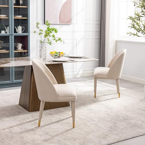 Velvet Dining Chairs Set of 2 with Wood Legs S8795