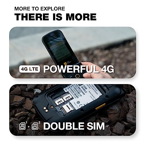 Rugged Flip Phone 4G LTE, Waterproof Drop-Proof, Large Keypad, Dual SIM M40245