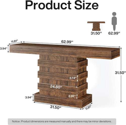 63-Inch Farmhouse Narrow Console Table for Entryway, Living Room, Rustic Brown G281732