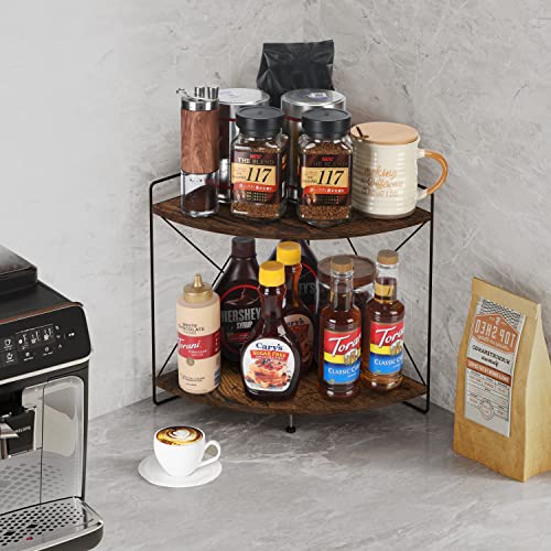 Corner Shelf, Bathroom Countertop Organizer, Wooden Storage Rack K17376