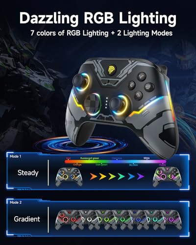 Wireless Bluetooth Controller with Hall Joysticks for PC, Android, Steam and Switch E86358