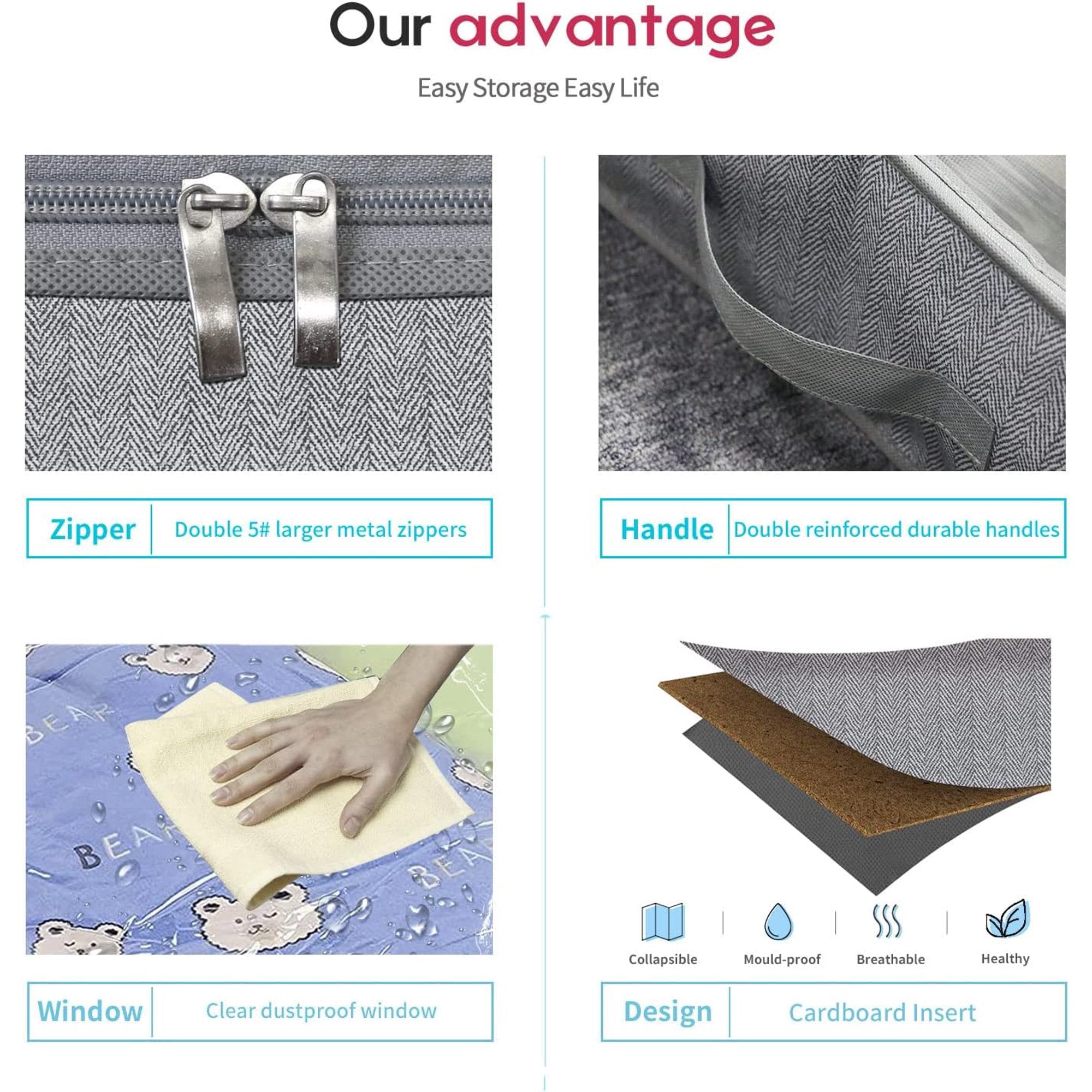 Foldable Underbed Storage Bags with Clear Window X234