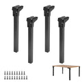 Folding Table Legs 4 Pcs 16'' Self-Locking Foldable Furniture Legs with Screws Heavy Duty Metal Foldable Coffee Table Legs for Home Black Foldable Legs Replacement for Camping Table,Bed