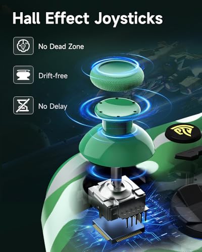 Wireless Bluetooth Controller with Hall Joysticks for PC, Android, Steam and Switch E86358
