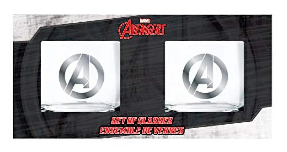Avengers Logo Glass Set of 2 - 10 oz Collectible Glasses L51126