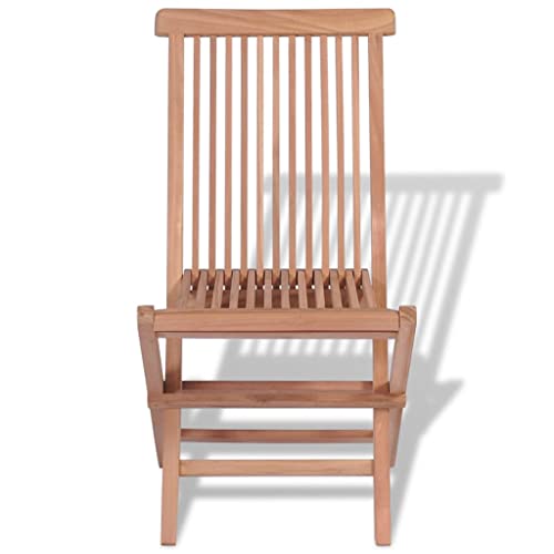 Folding Patio Chairs Set of 4 Solid Teak Wood S602223