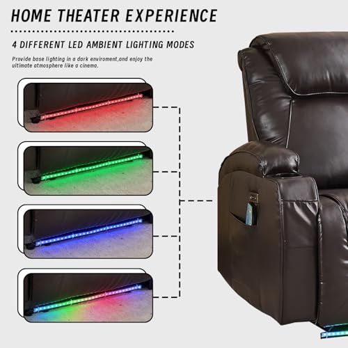 Electric Recliner Loveseat Sofa with Storage Armrest and Cup Holder P9552