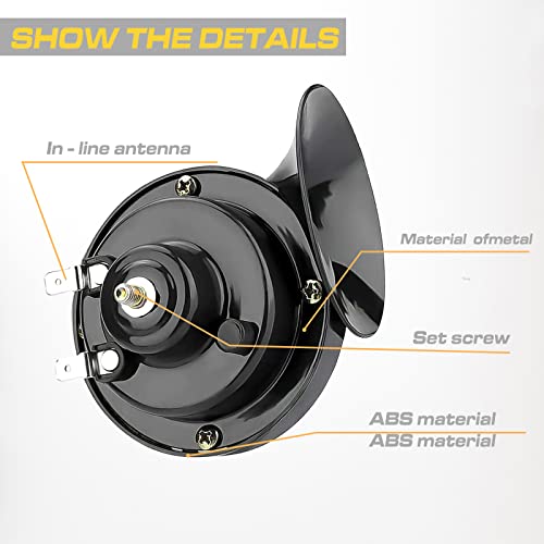2 Pack 300DB Super Loud Train Horn, 12V Waterproof Air Electric Snail Double Horn Replacement Kit for Car, Motorcycle, Truck A422115