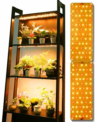 DOMMIA Grow Light, 2Pcs Ultra-Thin Plant Light for Indoor Plants, 20W Full Spectrum LED Plant Grow Light with ON/Off Switch, DIY Hanging Plant Growing Lamps for Seed Starting, Succulents, Veg, Herbs