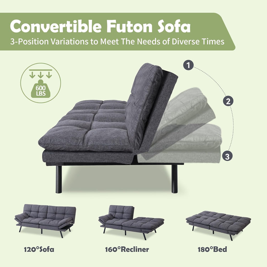 Futon Bed Sofa, Gray N385694