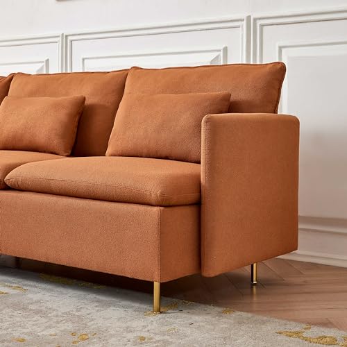 L Shaped Sectional Couch with 5 Waist Pillows for Living Room O6158