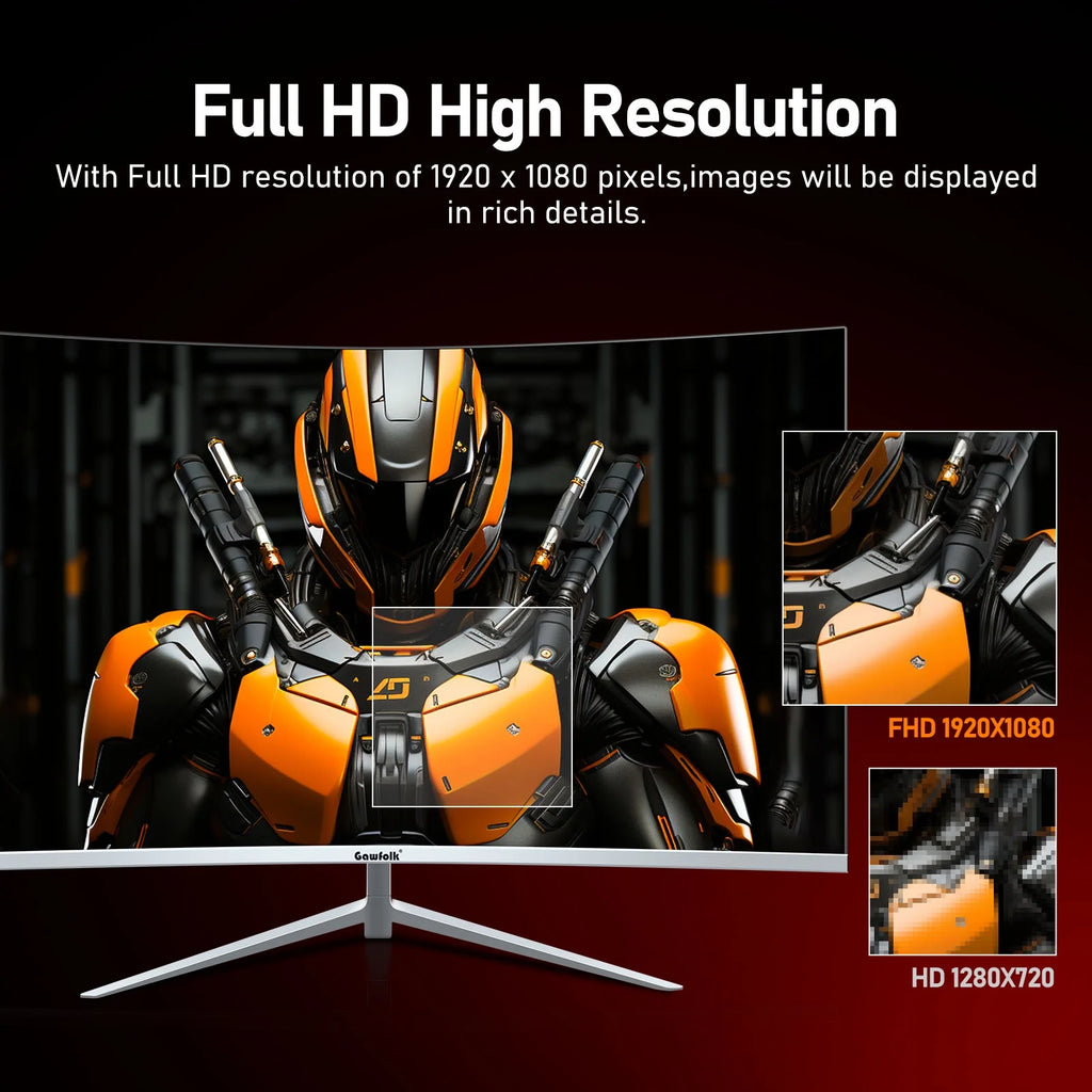 27 Inch Curved Monitor 100Hz FHD 1080P 1800R Frameless Built-in Speakers Z791067
