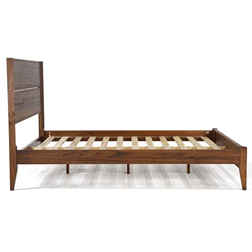 Solid Wood Platform Bed, Queen Size, Walnut W325341