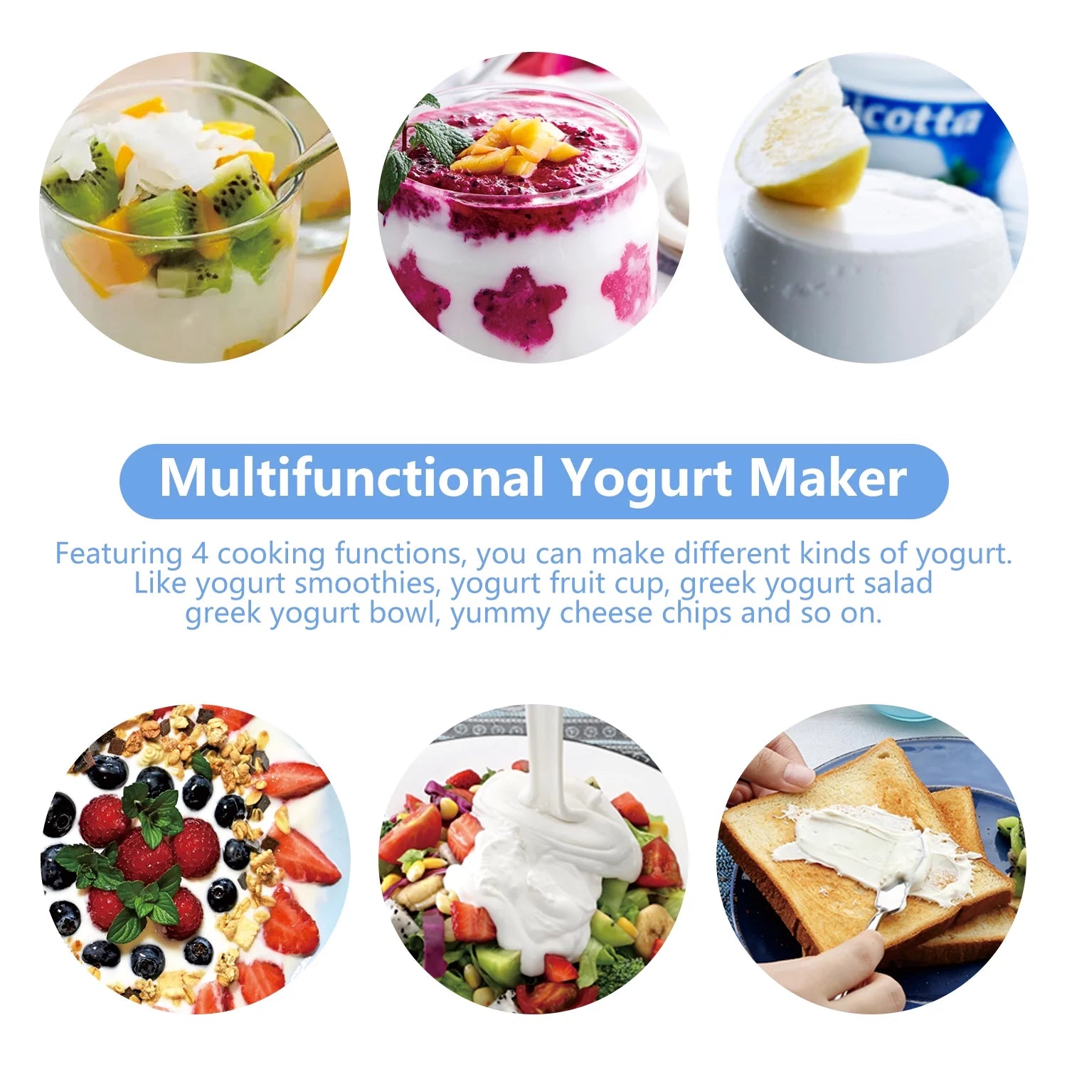 Greek Stainless Steel Yogurt Maker with 2 Glass Jars P274