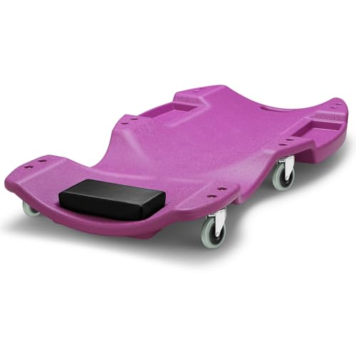 Low Profile Automotive Creeper with Padded Headrest, Red U80837