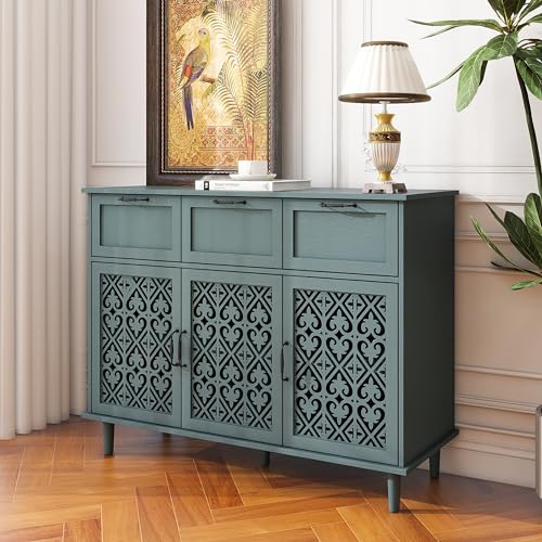Sideboard Buffet Cabinet with Storage, 2 Door 3 Drawer, Farmhouse Wood Credenza L2054
