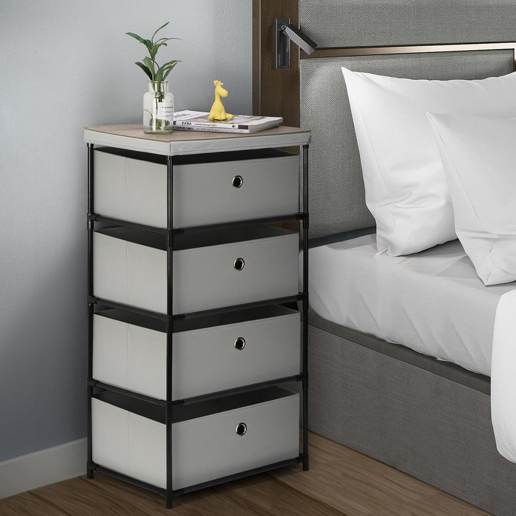 Fabric Storage Dresser with 4 Drawers for Bedroom L8107