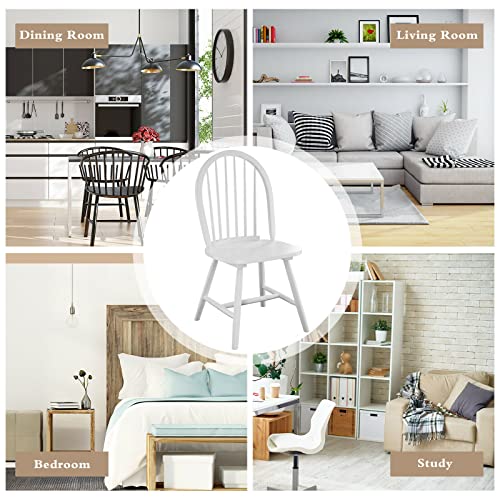 Dining Chairs Set of 2, Wood Spindle Back, Black T836791