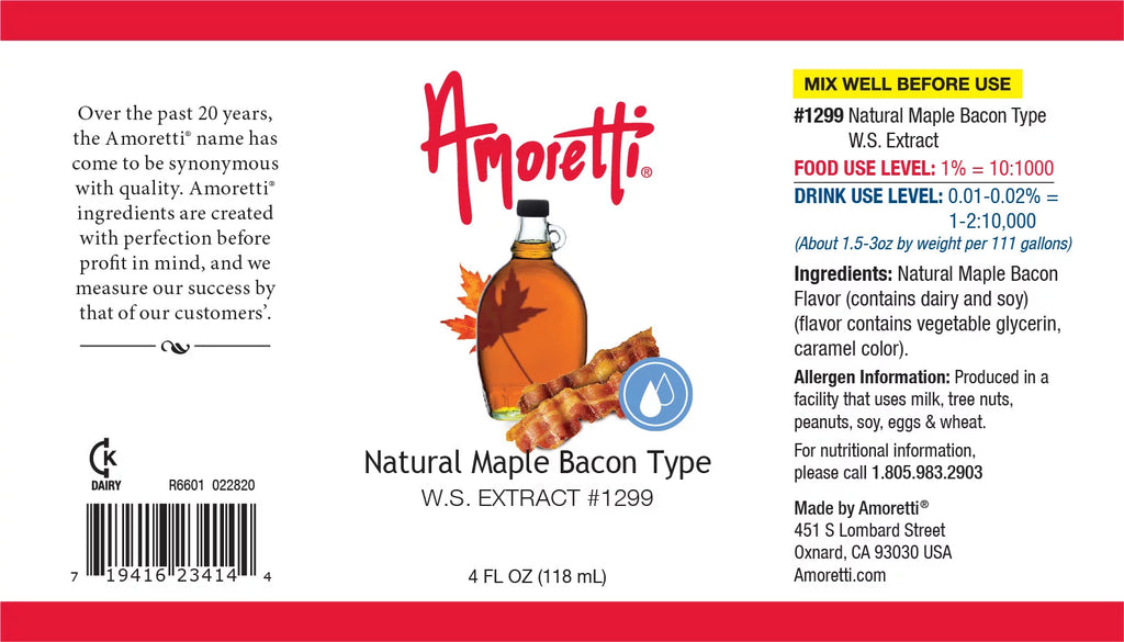 Natural Maple Bacon Extract Water Soluble 4 oz O9090