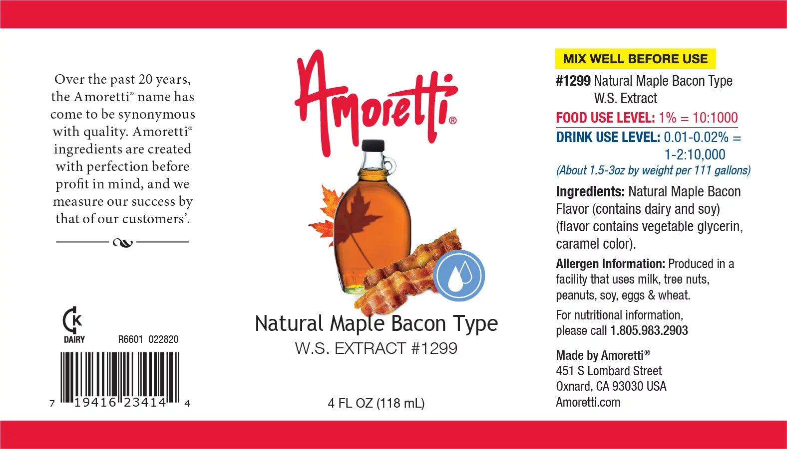 Natural Maple Bacon Extract Water Soluble 4 oz O9090