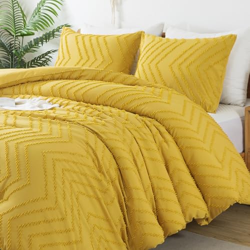 Litanika Beige California King Comforter Set, 3 Pieces Cal King Chevron Tufted Boho Bedding Comforter Sets, Fluffy Bed Set (104x96In Comforter & 3 Pillowcases)
