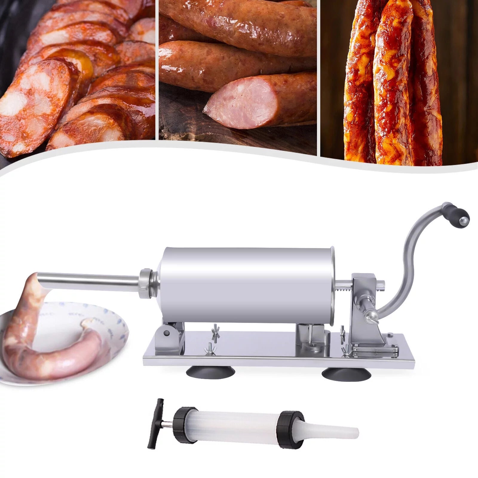 Manual Horizontal Sausage Maker Stainless Steel Meat Filling Machine F852619