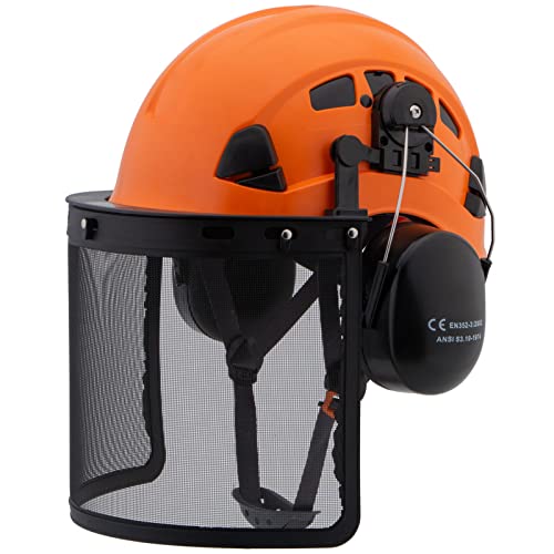 Hard Hats Construction Safety Helmet ANSI Z89.1 Approved OSHA Hardhat Vented Men Worker Hard Hat with Chin Strap Tree Climbing Rescue Arborist Helmet