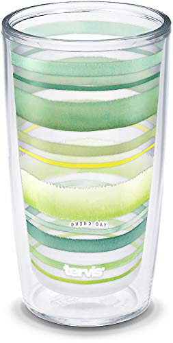Green Crystal Double Walled Insulated Tumbler Travel Cup, 16oz C6695