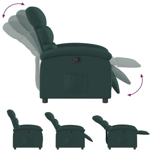 Recliner Chair Dark Green Fabric with Manual Adjustment X315