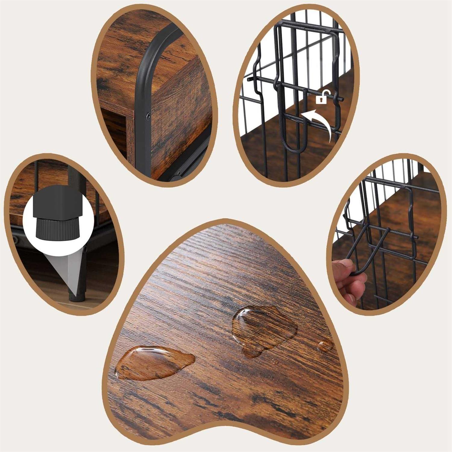 Wood Dog Crate Furniture with Drawers Storage H8212