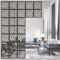 LNNW Hollow Out Carving Pattern Privacy Screen Panel, Folding DIY Decorative Wall Partition for Home Office Restaurant Screen Panels Home Decoration (Color : Black, Size : 29cm-1pcs)