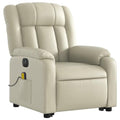 vidaXL Gray Faux Leather Electric Massage Recliner Chair with Power Lift and Reclining Functions for Living Room Comfort