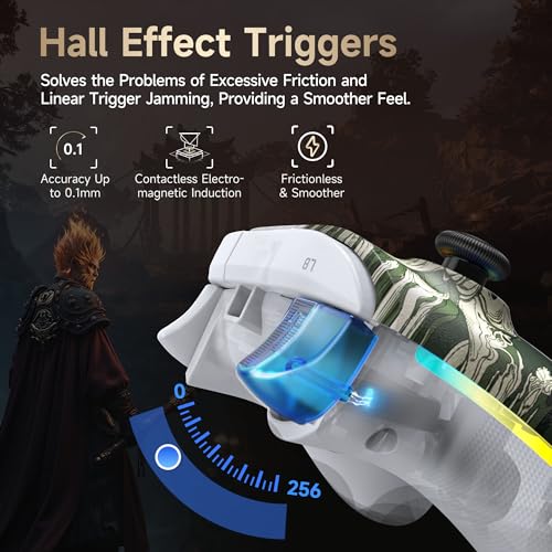 Wireless Bluetooth Controller with Hall Joysticks for PC, Android, Steam and Switch E86358