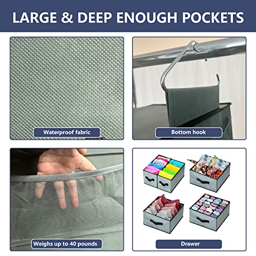 7-Shelf Hanging Closet Organizer with 5 Drawers and 8 Mesh Pockets M926520