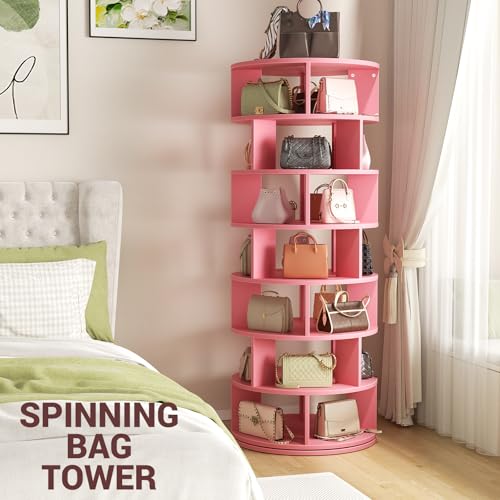 7-Tier Rotating Shoe Rack Tower for Closet, White O47680