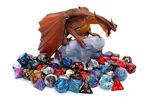 Teal White 7-Die RPG Dice Set for Dungeons and Dragons B5748